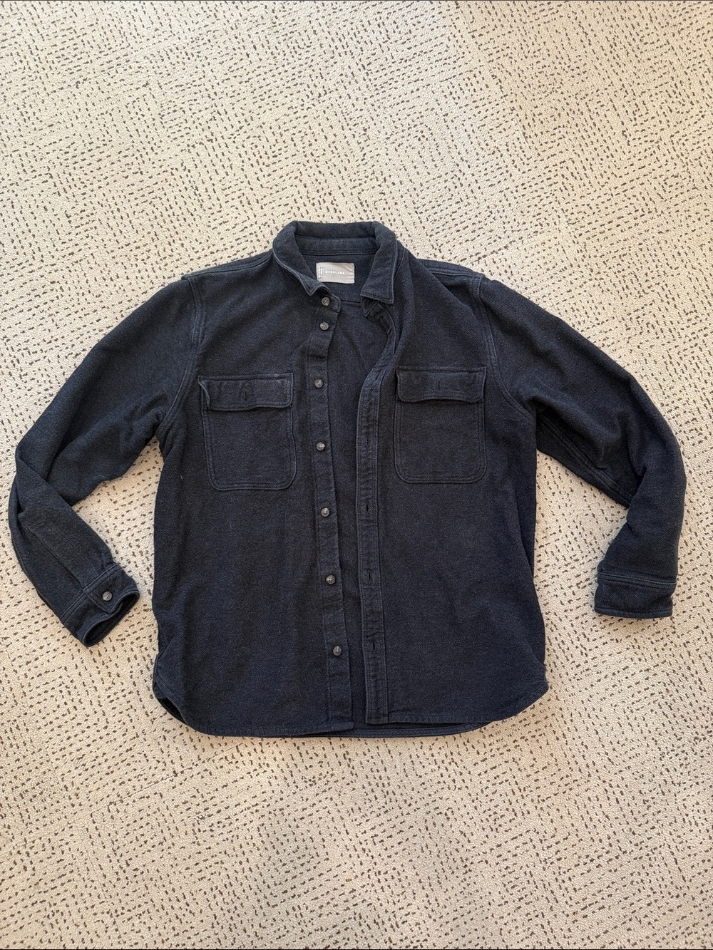 Everlane Men's Dark navy gray Button-Up shacket